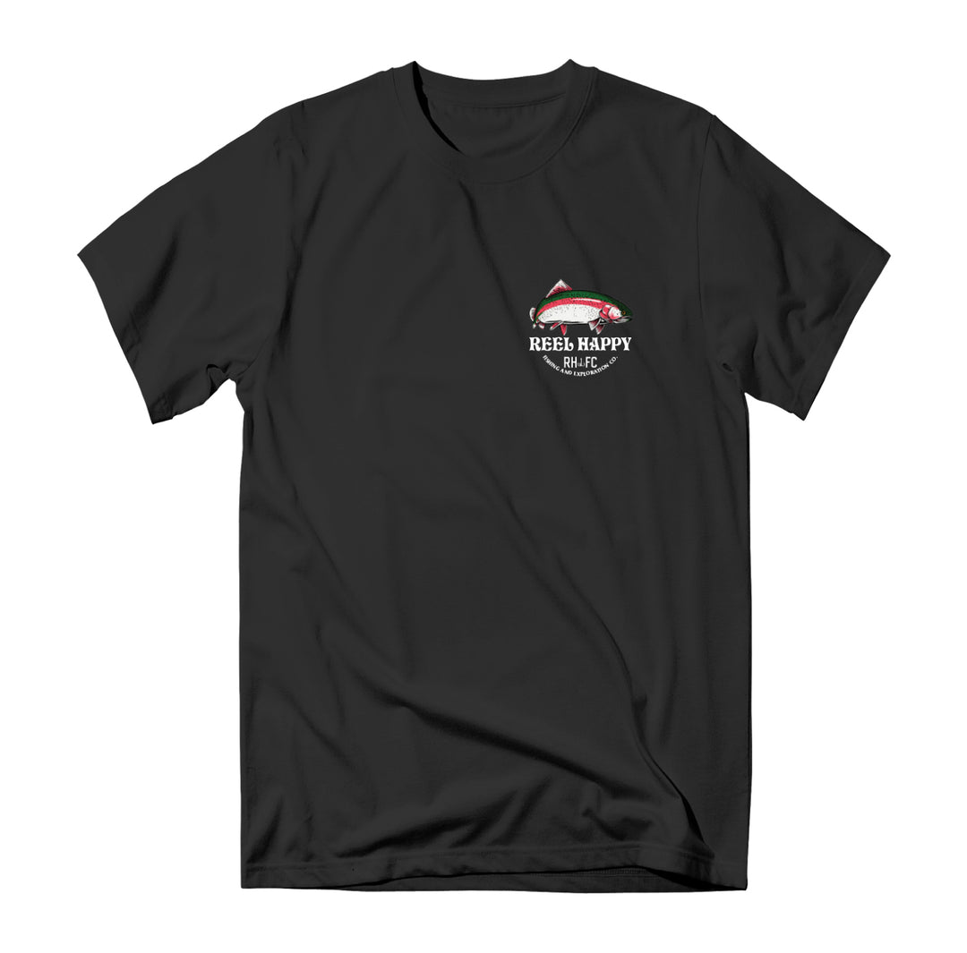 Trout Stack Tee - Black - Reel Happy Co