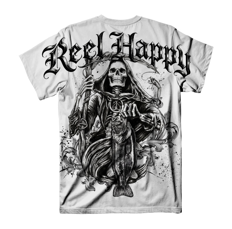 Big Reaper Tee - White - Reel Happy Co
