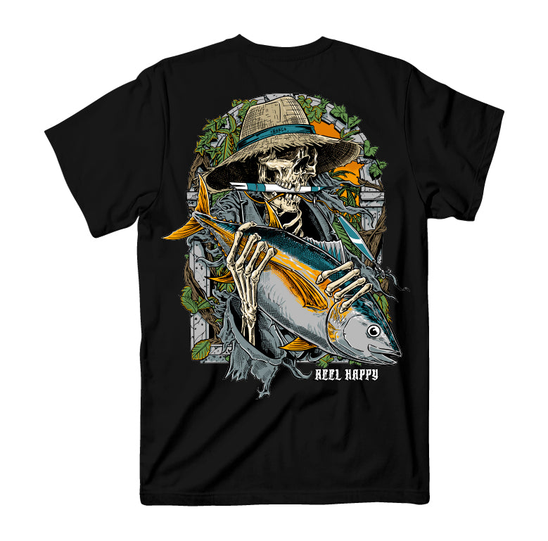Fish & Bones Tee - Black - Reel Happy Co