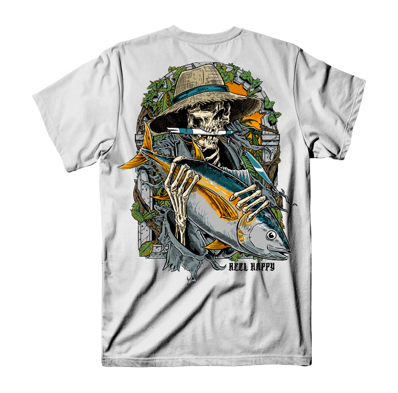 Fish & Bones Tee - White - Reel Happy Co