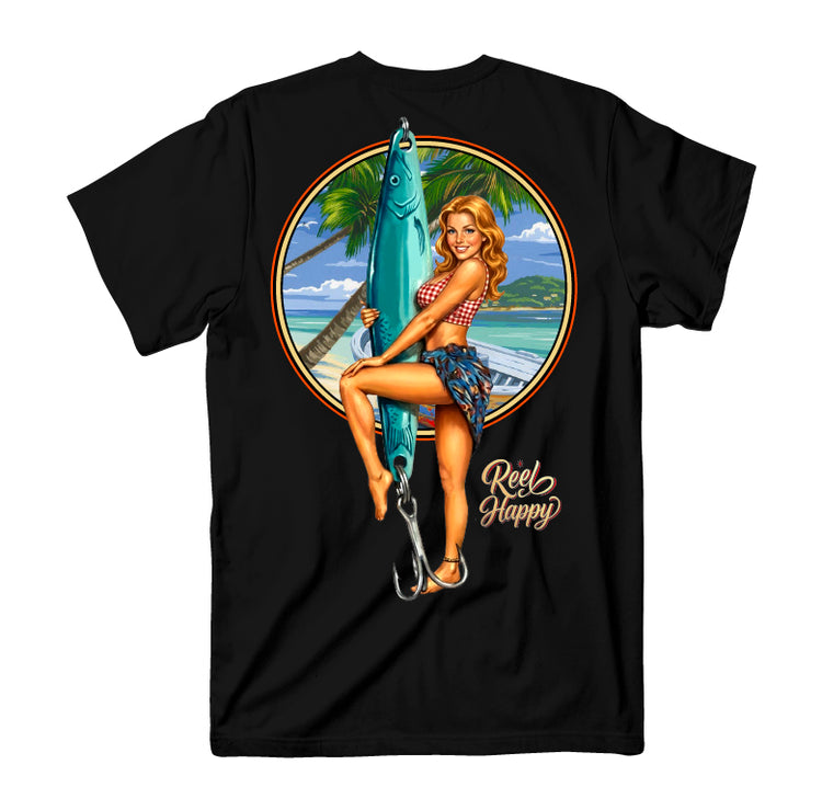 Lucky Lure Tee - Black - Reel Happy Co