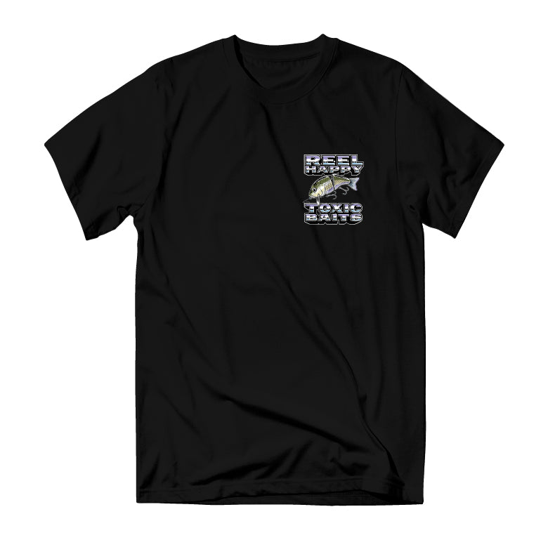 Reel Happy x Toxic Baits Tee - Black - Reel Happy Co