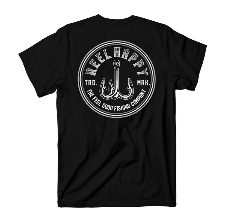 Treble Hook Tee - Black - Reel Happy Co