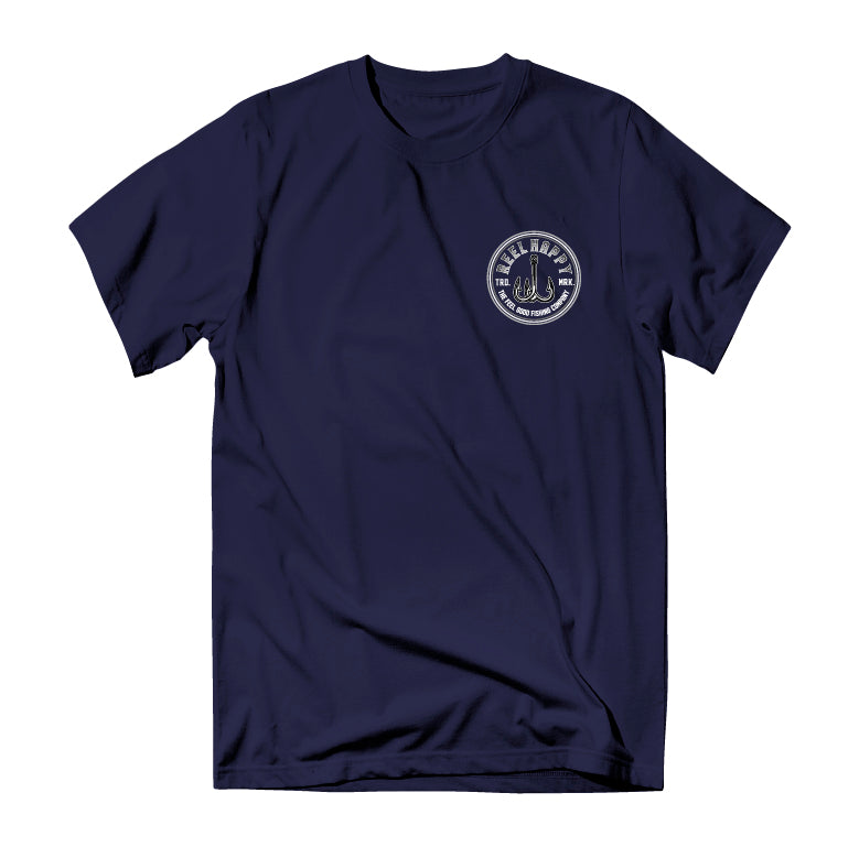 Treble Hook Tee - Navy - Reel Happy Co