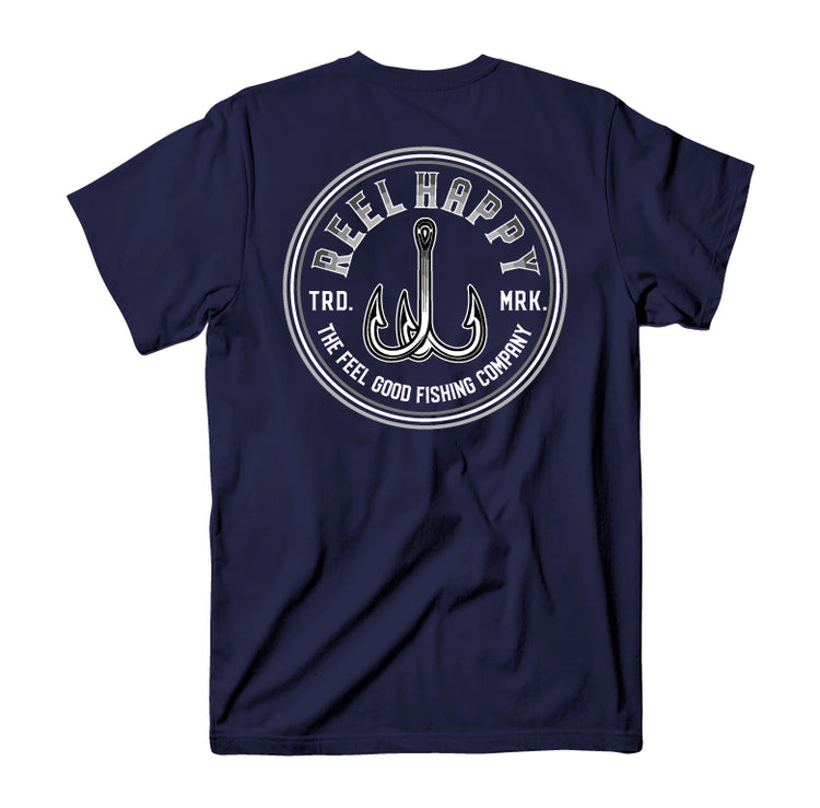 Treble Hook Tee - Navy - Reel Happy Co