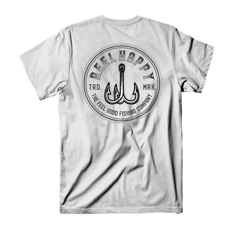 Treble Hook Tee - White - Reel Happy Co