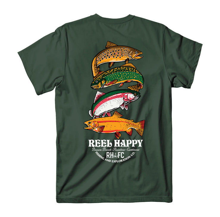 Trout Stack Tee - Forest Green