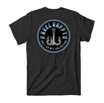Treble Fade Pocket Tee - Black - Reel Happy Co