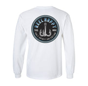 Treble Blue Fade LS Tee - White - Reel Happy Co