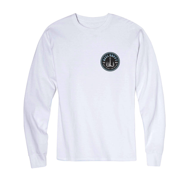 Treble Blue Fade LS Tee - White - Reel Happy Co
