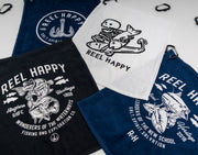 Treble Hook Icon Towel - Navy - Reel Happy Co