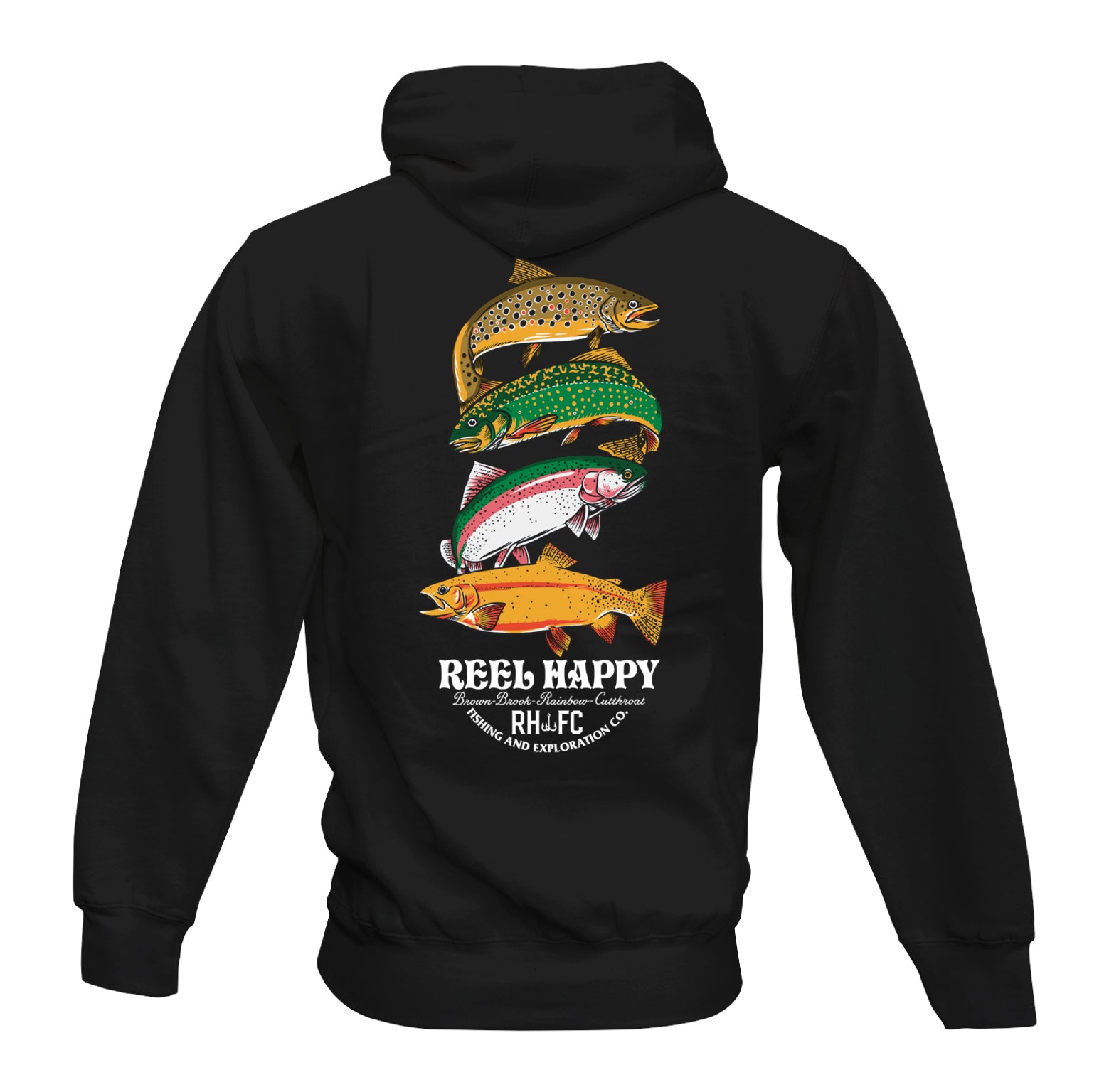 Reel Happy Co | Trout Stack Hoodie S Reel Happy Co | Trout Stack Hoodie S