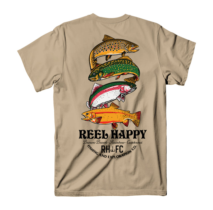 Trout Stack Tee - Sand - Reel Happy Co