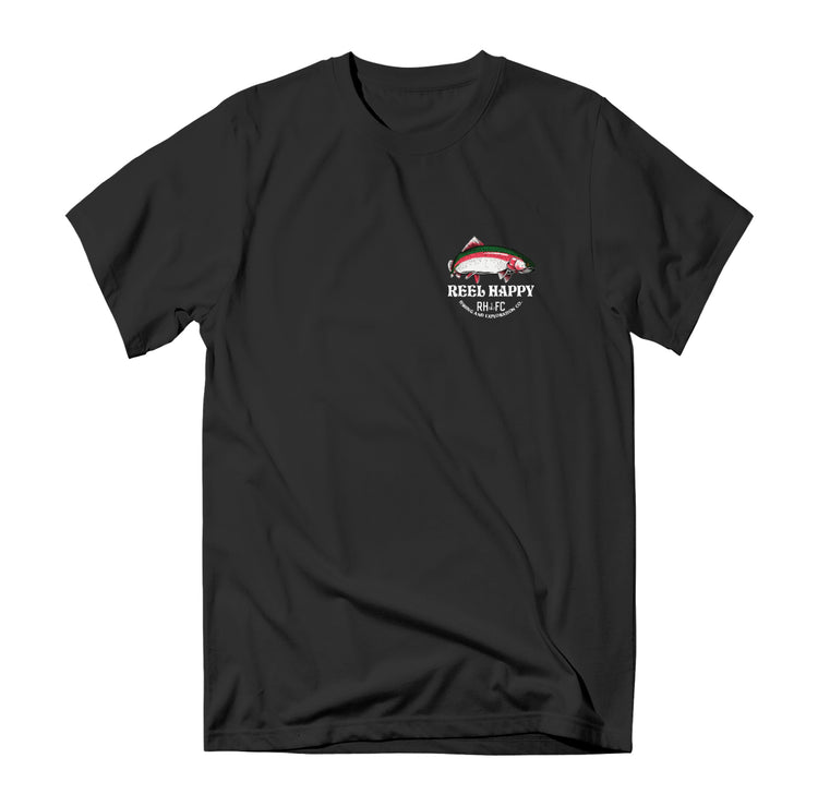 Trout Stack Tee - Black - Reel Happy Co