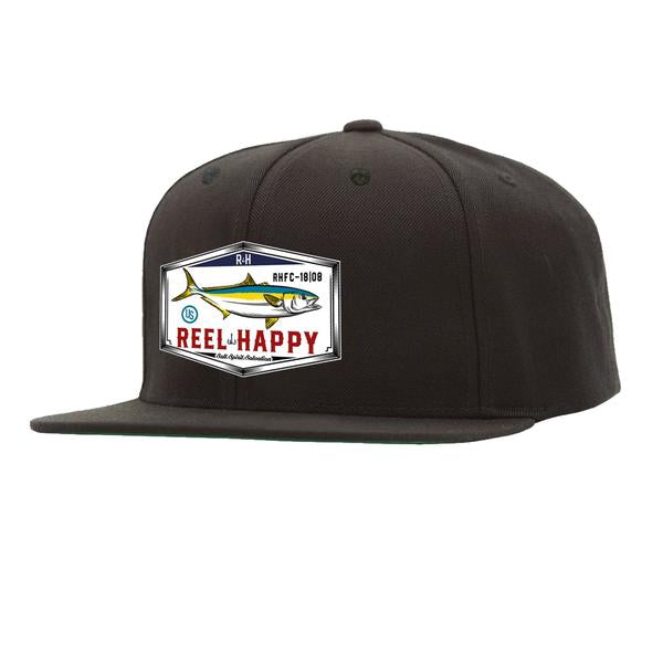 Yellowtail Snapback Hat - Black - Reel Happy Co